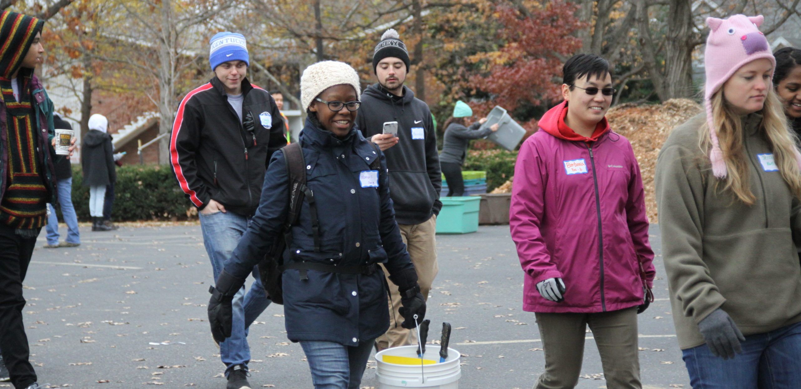 Volunteers Walking